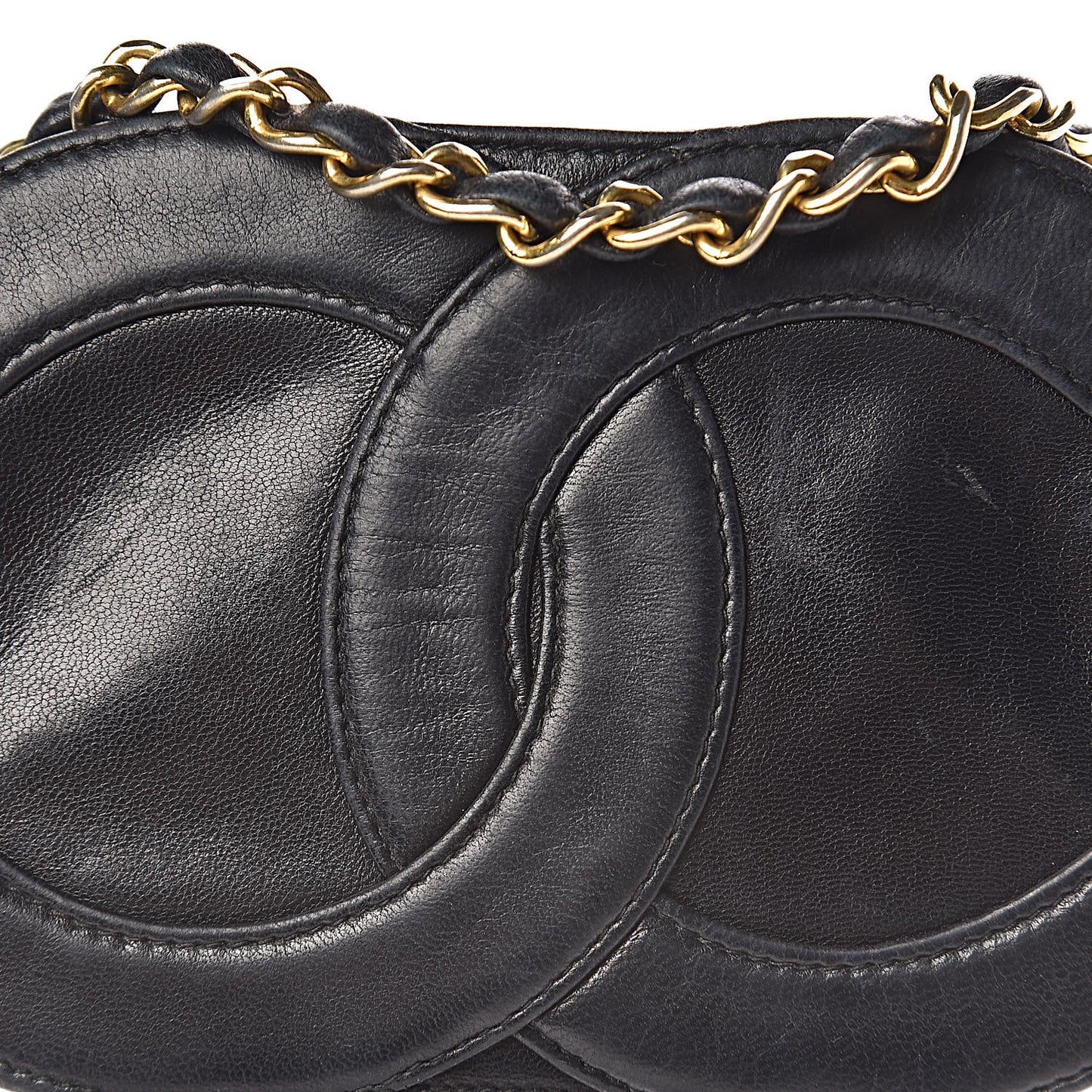 Lambskin Quilted CC Tassel Crossbody Black