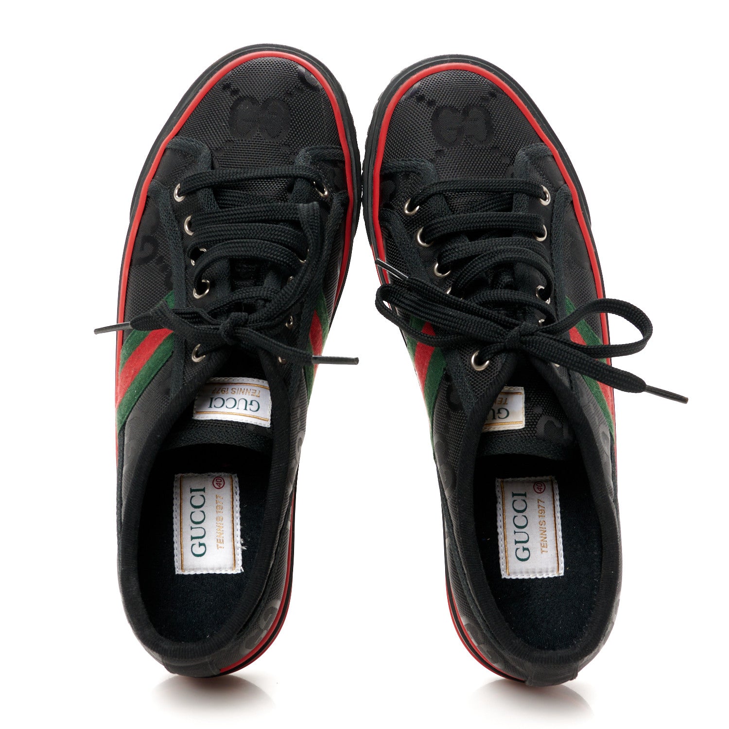 Gucci Econyl Nylon Web Monogram Off The Grid Womens 1977 Tennis Sneakers 40 Black 2 of 9