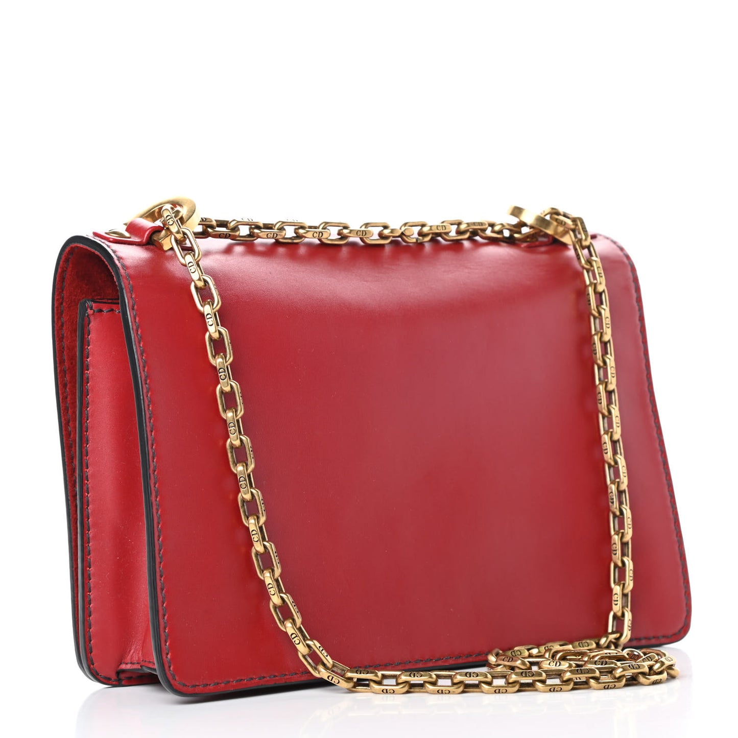 Calfskin J'Adior Chain Flap Bag Red