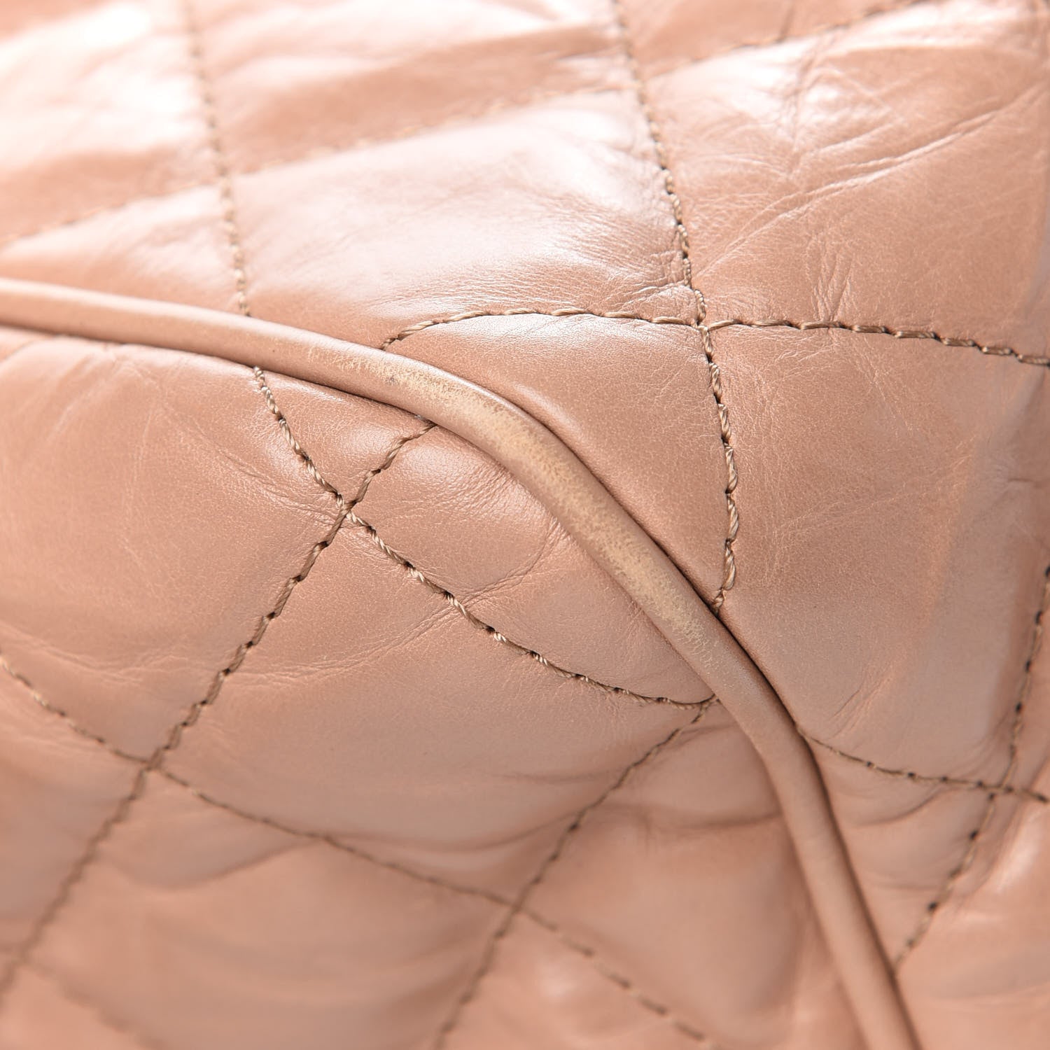 Chanel Aged Calfskin Quilted Medium Chain Detail Flap Light Brown 10 of 10