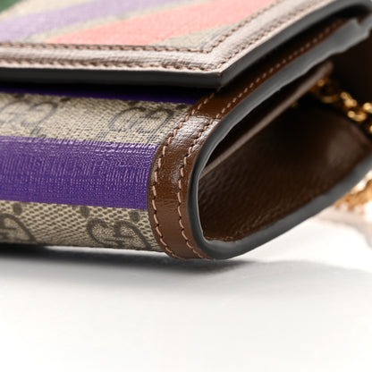 Gucci GG Supreme Monogram Geometric Web Jackie 1961 Chain Wallet Beige Multicolor Brown Sugar 10 of 11