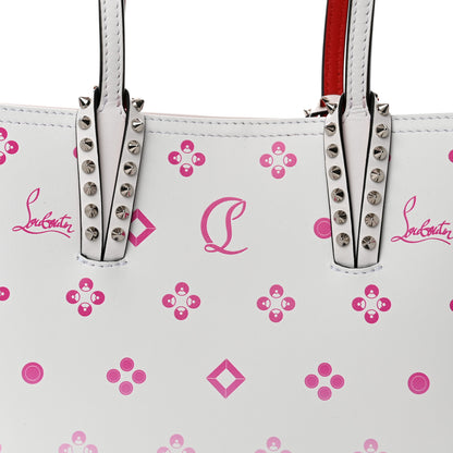 Christian Louboutin Calfskin Loubinthesky Small Cabata Spike Tote White Rose 9 of 11
