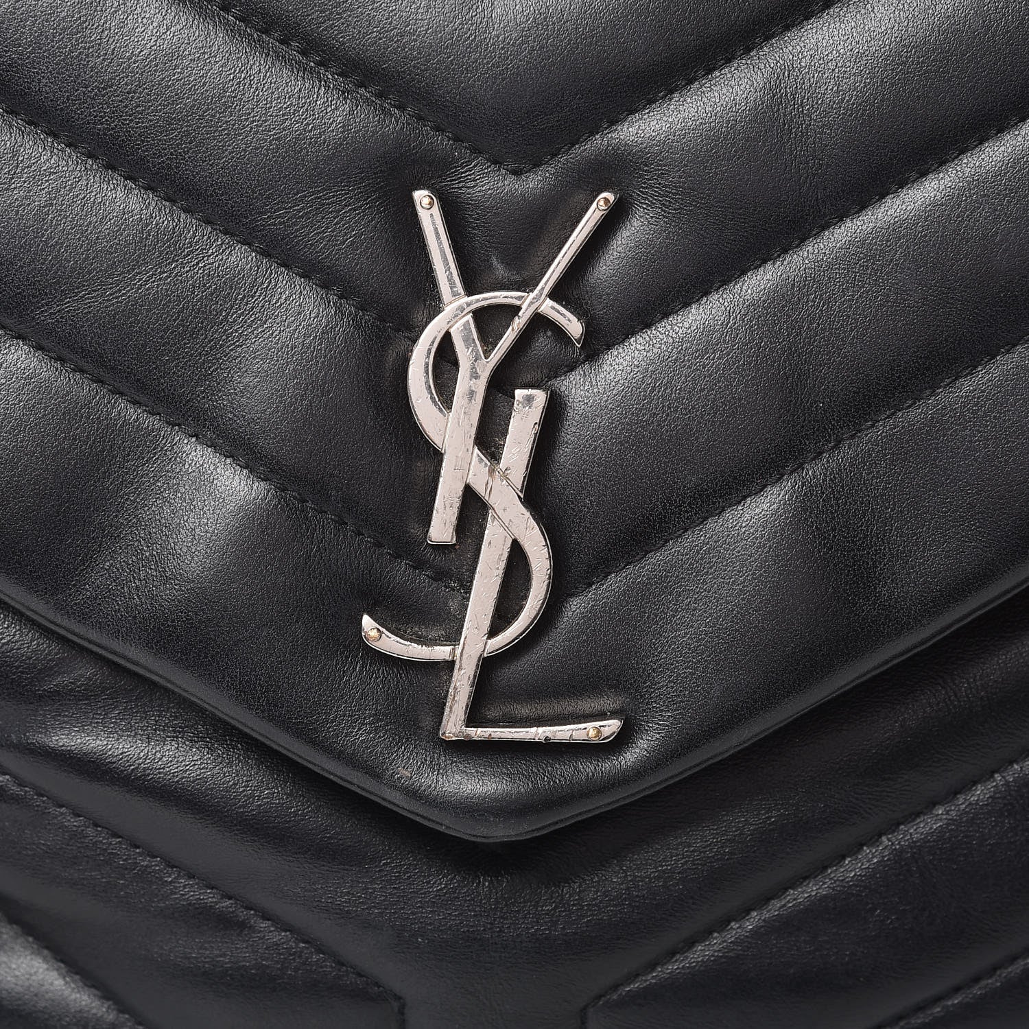 Saint Laurent Calfskin Y Quilted Monogram Medium Loulou Chain Satchel Black 10 of 17
