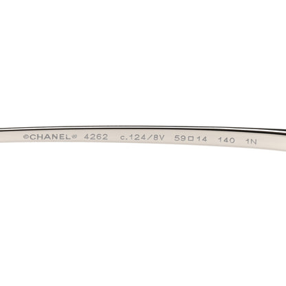 Chanel Butterfly Removable Pearl Chain Sunglasses 4262 Silver 5 of 8