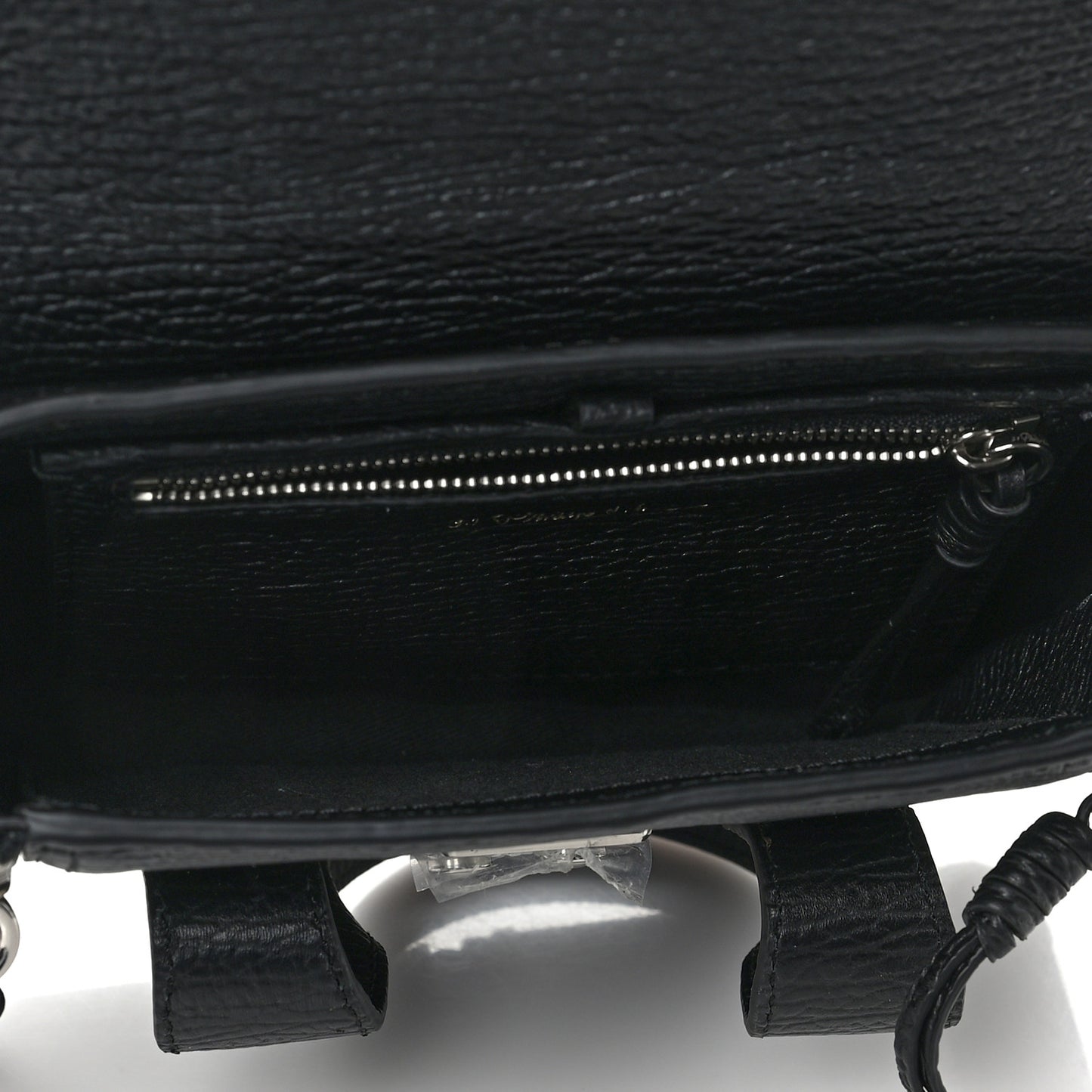 Textured Calfskin Mini Whipstitch Pashli Satchel Black