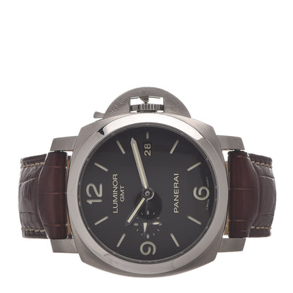 Panerai Stainless Steel Alligator 44mm Luminor GMT Automatic Watch Black PAM00320 3 of 11