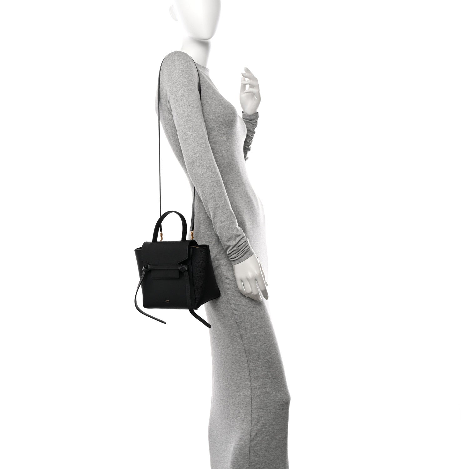 Celine Grained Calfskin Nano Belt Bag Black 2 of 10