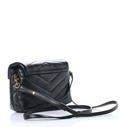 Saint Laurent Calfskin Y Quilted Monogram Toy Loulou Crossbody Bag Black 3 of 12
