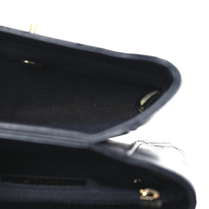 Chanel Calfskin Quilted Small Double Pocket Top Handle Flap Black 5 of 12