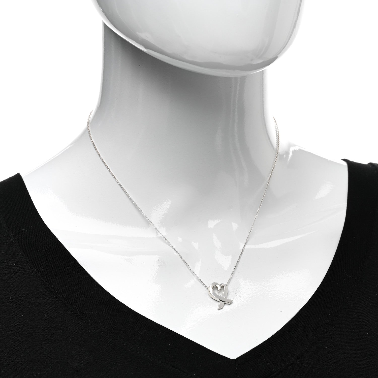 Tiffany Sterling Silver Small Paloma Picasso Loving Heart Pendant Necklace 2 of 4