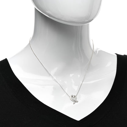 Tiffany Sterling Silver Small Paloma Picasso Loving Heart Pendant Necklace 2 of 4