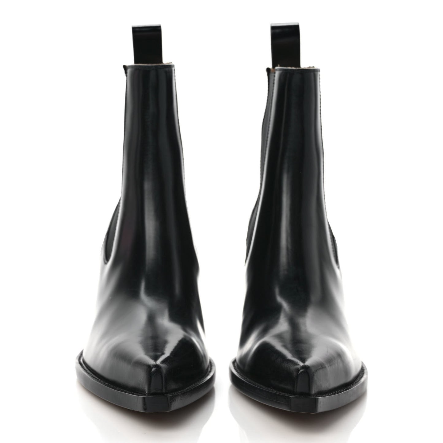 Calfskin Lean Boots 40 Black