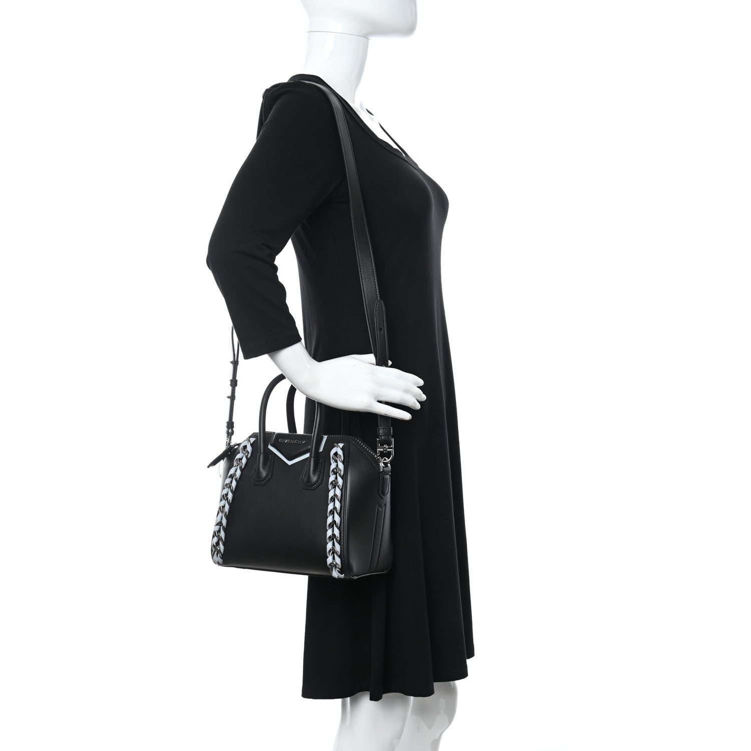Givenchy Smooth Calfskin Mini Chain Weave Antigona Black 2 of 12