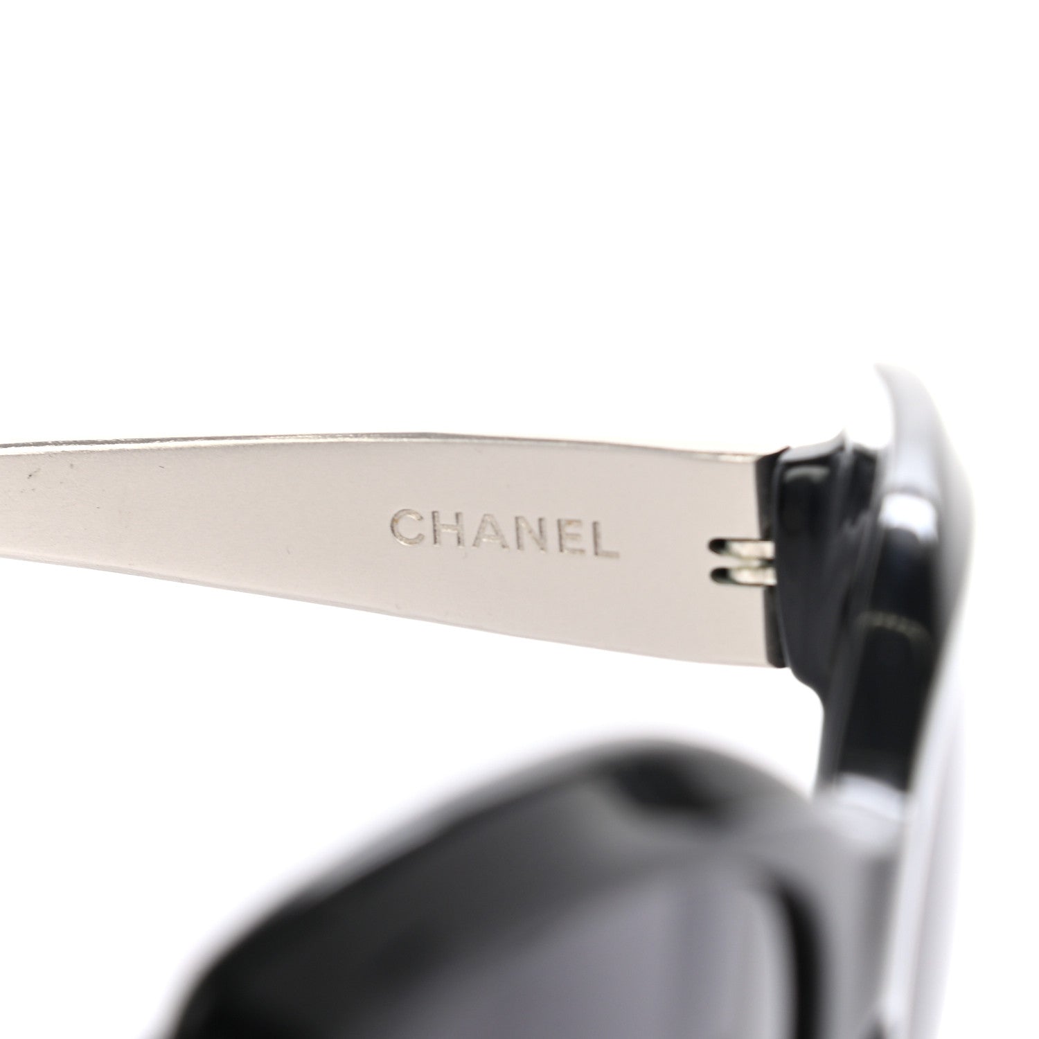 Chanel Acetate Tweed Effect CC Sunglasses Black 5 of 8