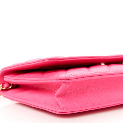 Chanel Caviar Quilted Wallet on Chain WOC Fuchsia 10 of 12