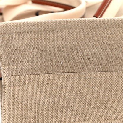Chloe Linen Calfskin Large Woody Ribbon Tote White Brown 10 of 10