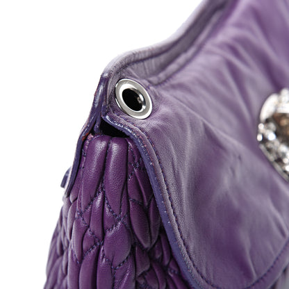 Miu Miu Nappa Matelasse Crystal Flap Clutch Ciclamino 11 of 11