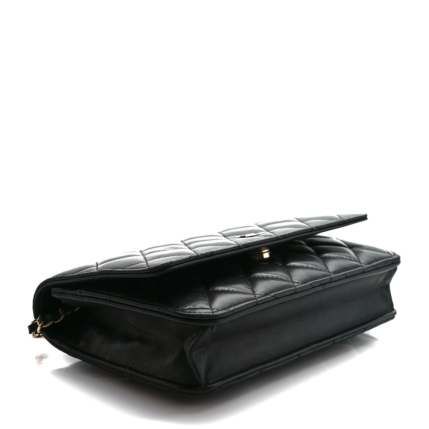 Chanel Lambskin Quilted Wallet On Chain WOC Black 4 of 11