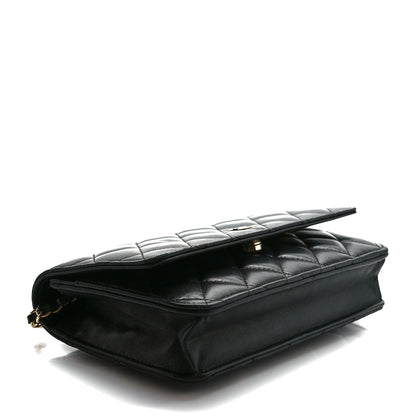Chanel Lambskin Quilted Wallet On Chain WOC Black 4 of 11