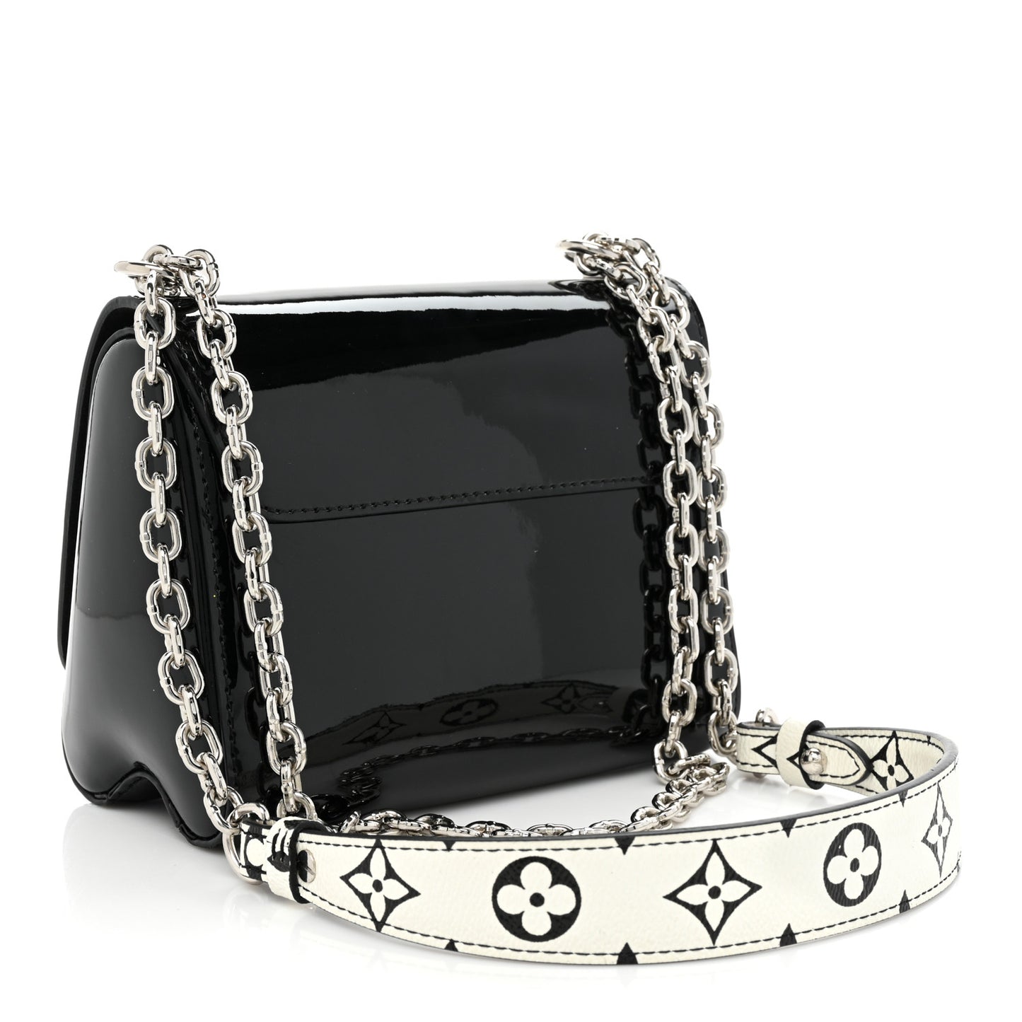 Patent Monogram Twist Shoulder Bag PM Black