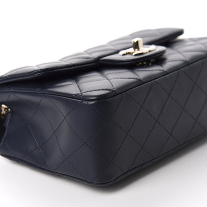 Chanel Lambskin Quilted Mini Rectangular Flap Dark Blue 6 of 10