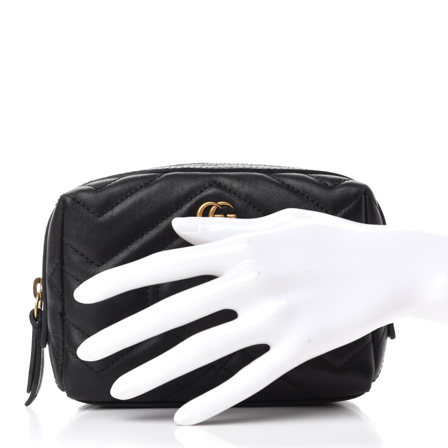 Gucci Calfskin Matelasse GG Marmont Cosmetic Case Black 2 of 7