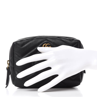 Gucci Calfskin Matelasse GG Marmont Cosmetic Case Black 2 of 7