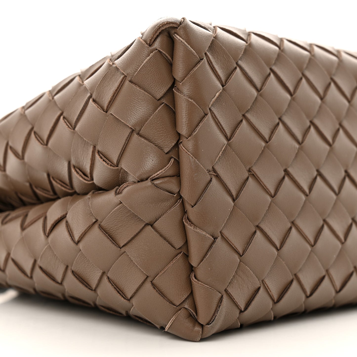 Nappa Intrecciato Medium Andiamo Shoulder Bag Taupe Grey