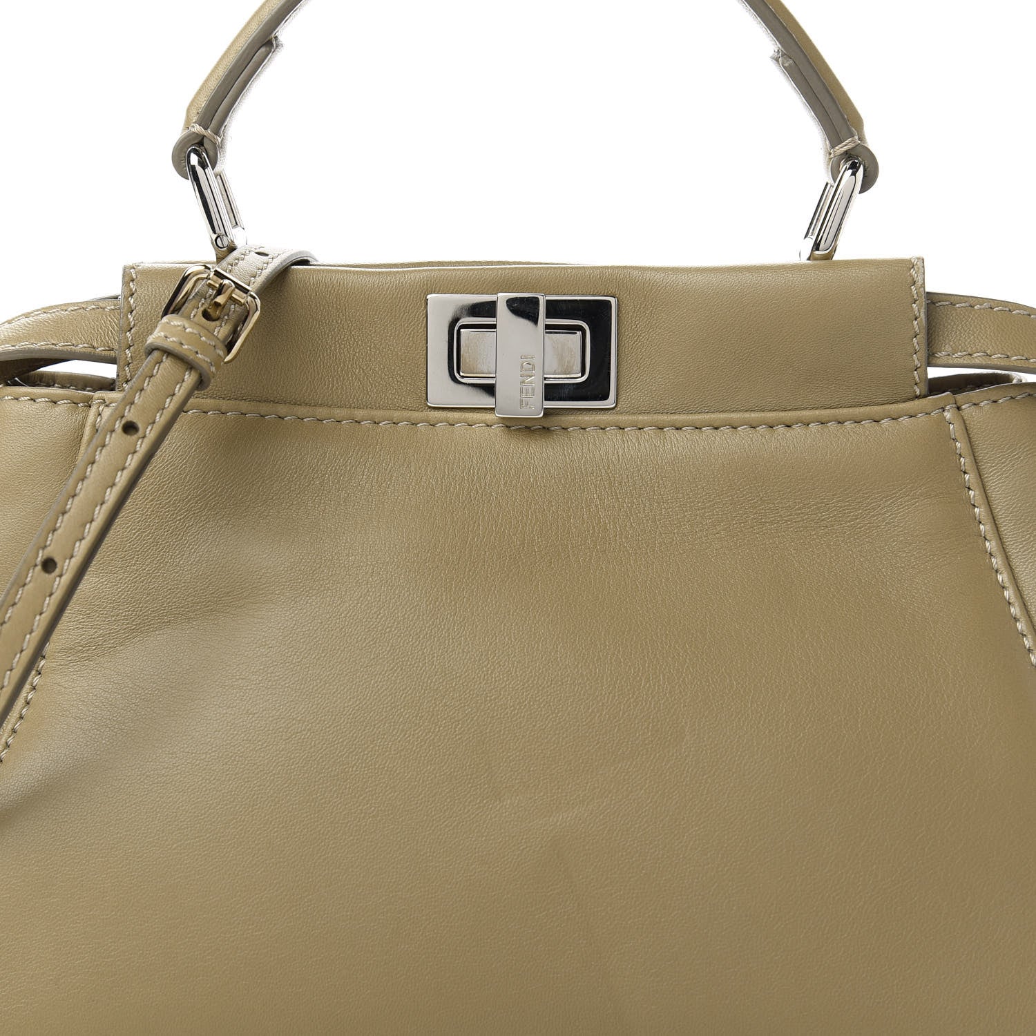 Fendi Nappa Mini Peekaboo Iconic Satchel Tortora 10 of 10
