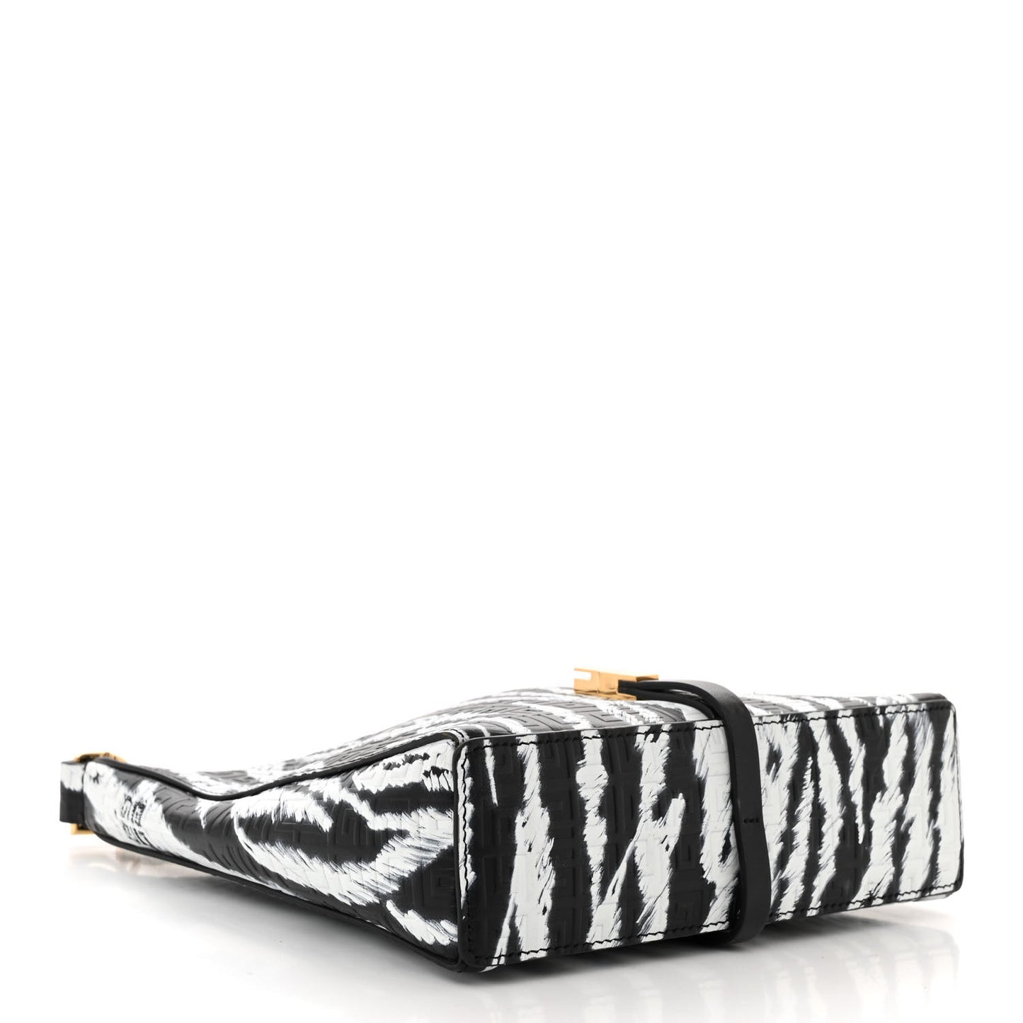 Calfskin Logo 4G Embossed Mini Cut Out Shoulder Bag Black White