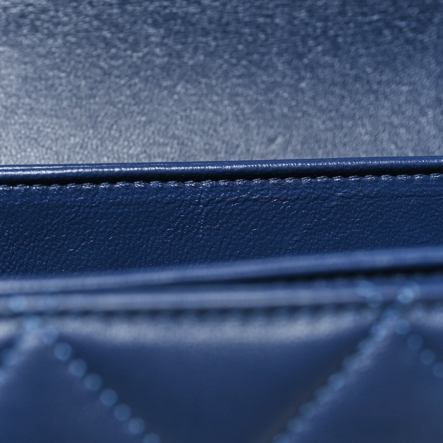 Lambskin Quilted Small Trendy CC Flap Dual Handle Bag Navy