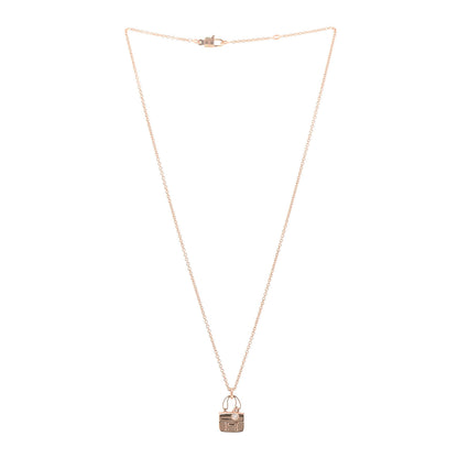 Hermes 18K Rose Gold Diamond Constance Amulettes Charm Pendant Necklace 3 of 6