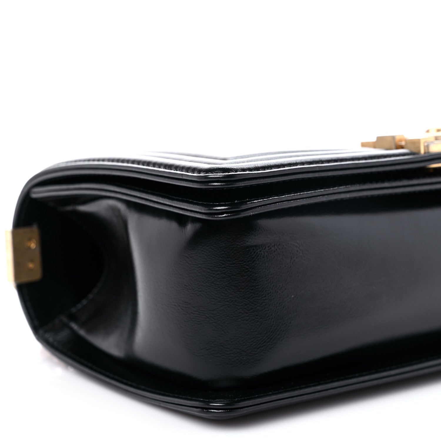 Chanel Metallic Glazed Calfskin Medium Boy Flap Black Gold 8 of 10