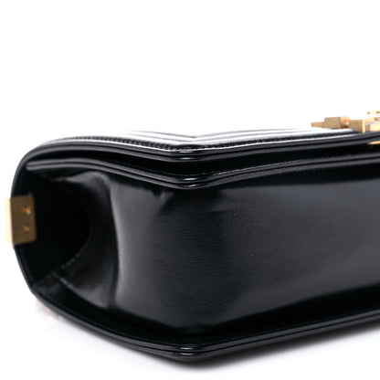 Chanel Metallic Glazed Calfskin Medium Boy Flap Black Gold 8 of 10