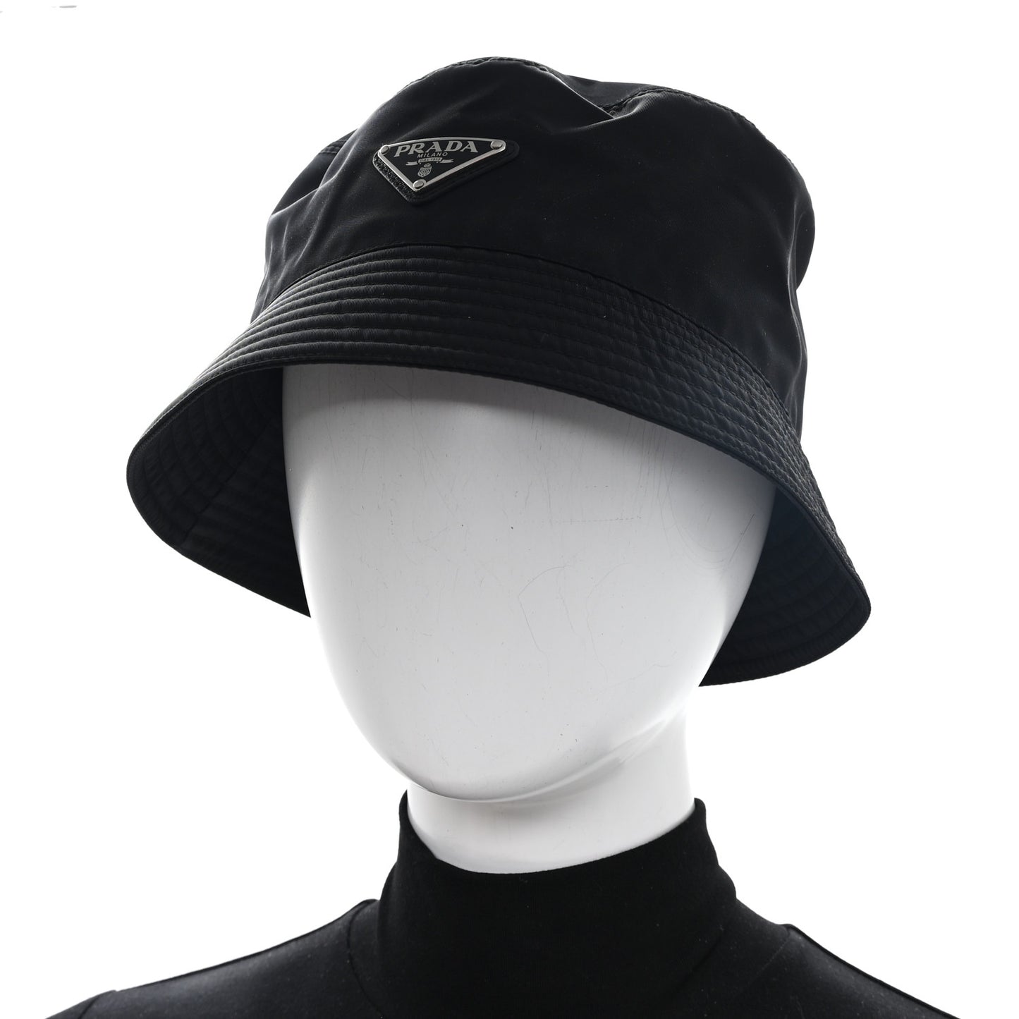 Re-Nylon Metal Triangle Logo Womens Bucket Hat XXL Black