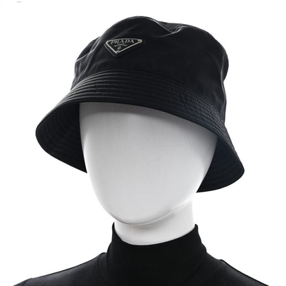 Prada Re-Nylon Metal Triangle Logo Womens Bucket Hat XXL Black 2 of 10