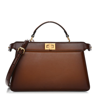 Fendi Vitello King Tamponato Medium Peekaboo I SEE U East West Satchel Cuoio 1 of 11