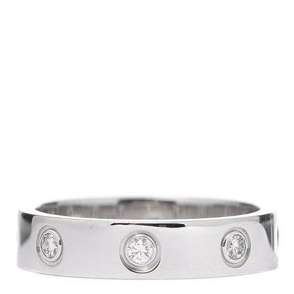 Cartier 18K White Gold 8 Diamond 4mm Wedding Band LOVE Ring 49 4.75 3 of 5