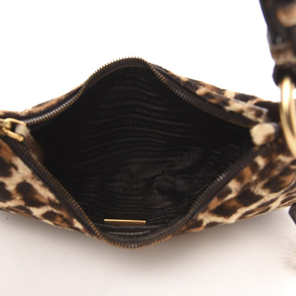 Prada Calf Hair Leopard Print Shoulder Bag Avorio 5 of 10
