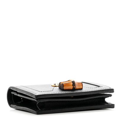 Gucci Wonka Grain Calfskin Diana Card Case Wallet Black 4 of 7