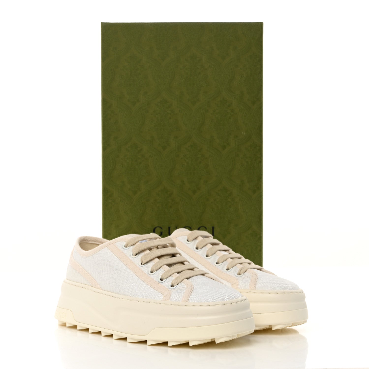 Gucci GG Monogram Womens 1977 Tennis Platform 52mm Sneakers 37.5 Great White Mystic White 8 of 8