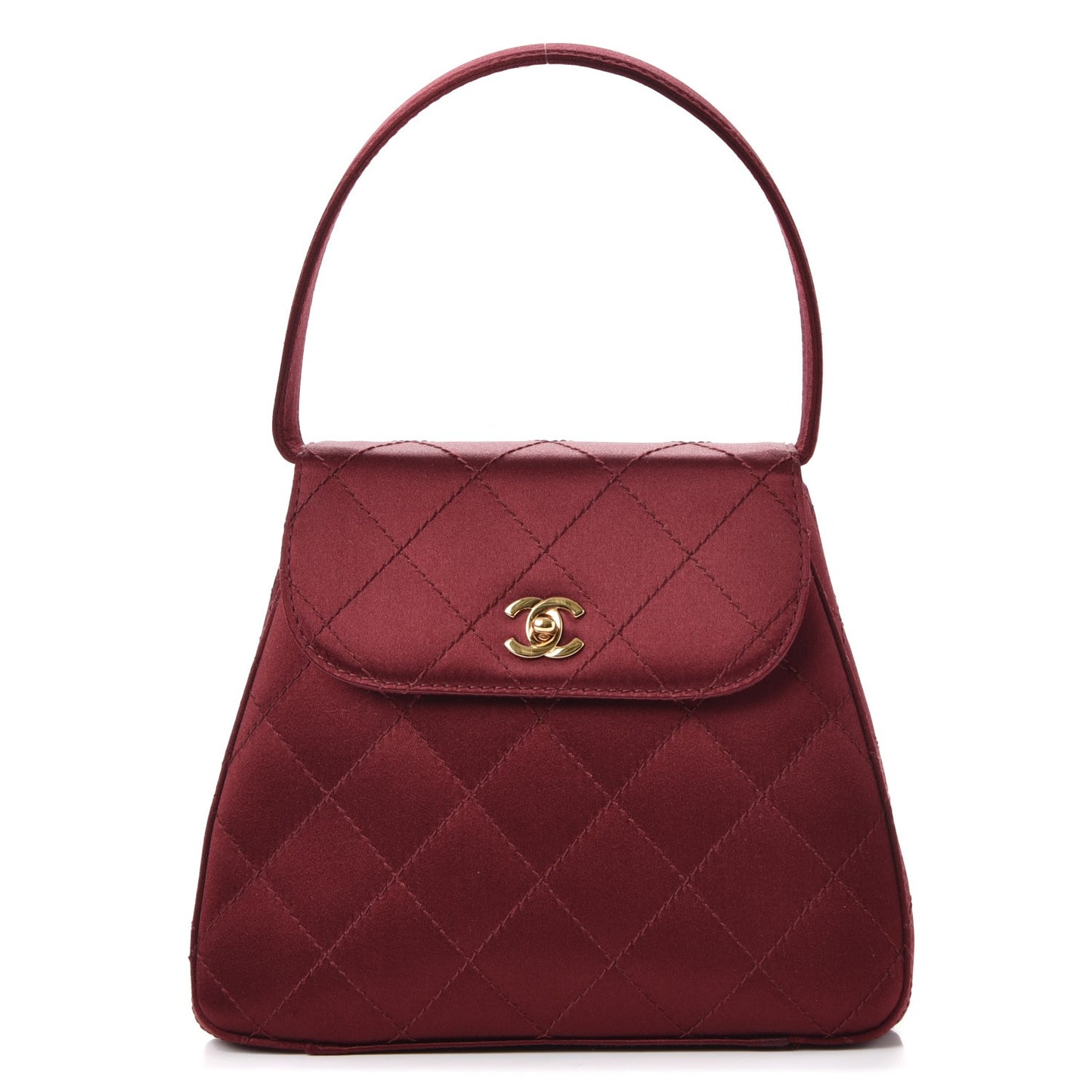 Satin Quilted Evening Bag Red