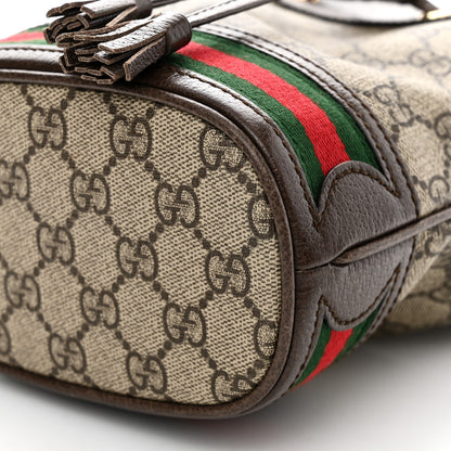 Gucci GG Supreme Monogram Web Mini Ophidia Bucket Bag Brown 10 of 10