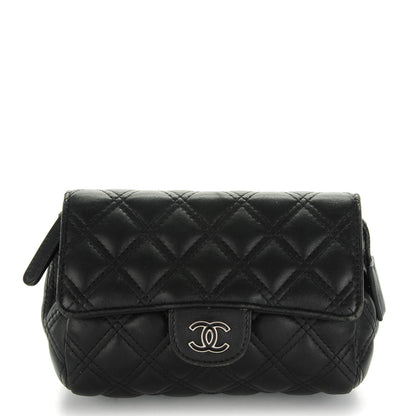Chanel Lambskin Quilted Flap Cosmetic Case Black 1 of 7