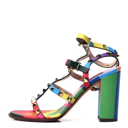 Valentino Garavani Calfskin 1973 Rockstud 90mm City Sandals 36 Multicolor 1 of 9