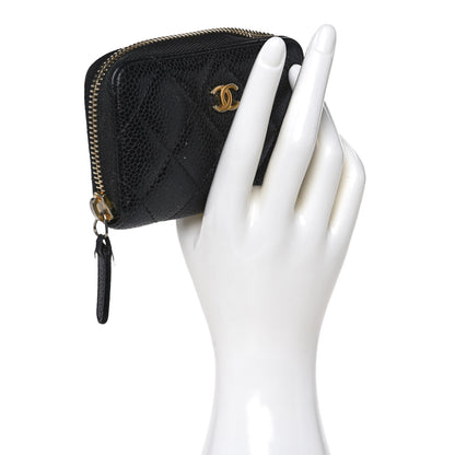 Chanel Caviar Quilted Zip Coin Purse Black 2 of 12