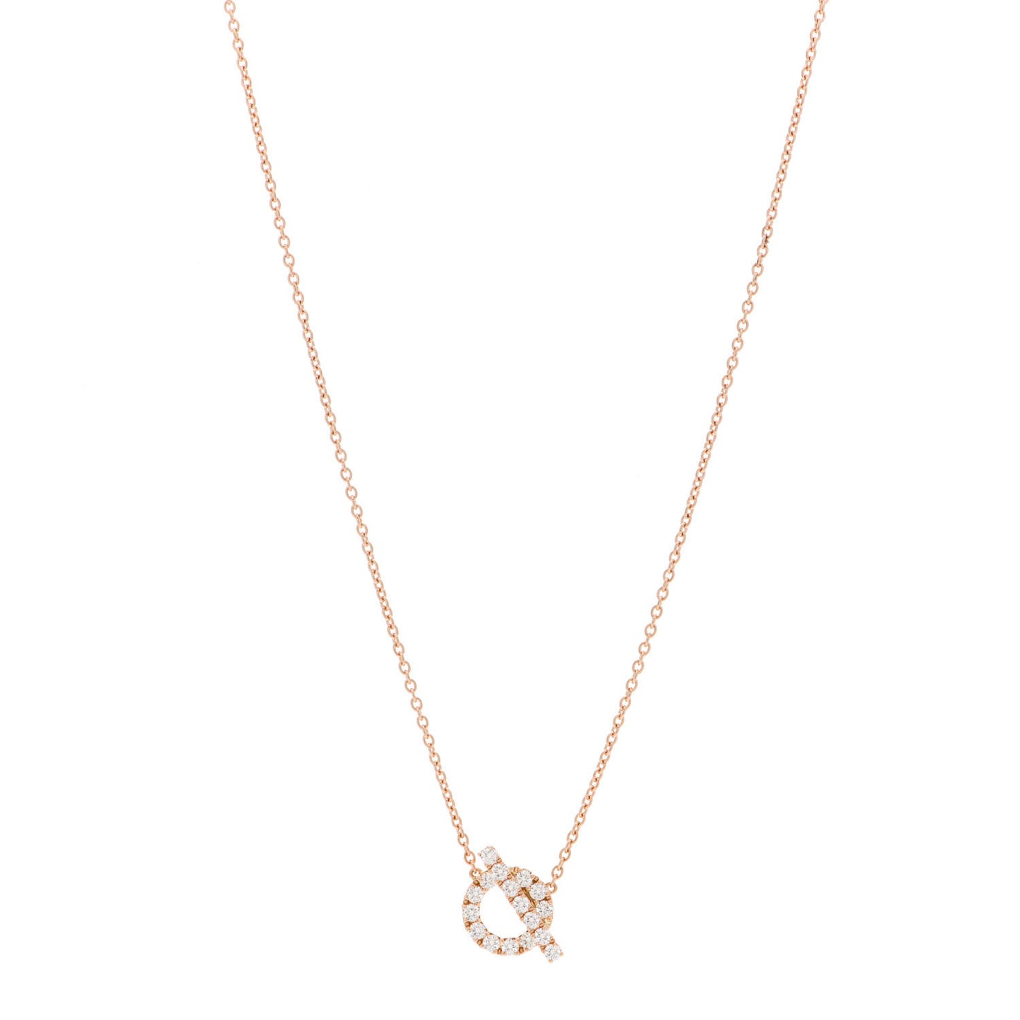 18K Rose Gold Diamond Finesse Pendant Necklace