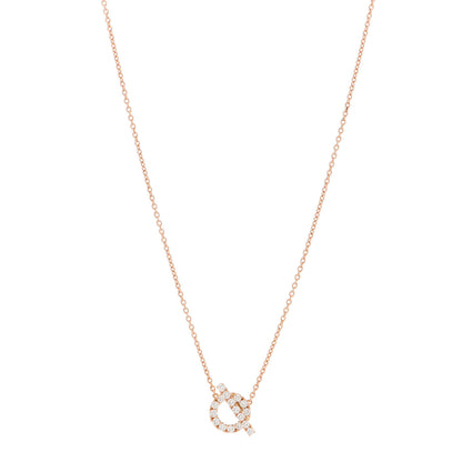 Hermes 18K Rose Gold Diamond Finesse Pendant Necklace 1 of 4