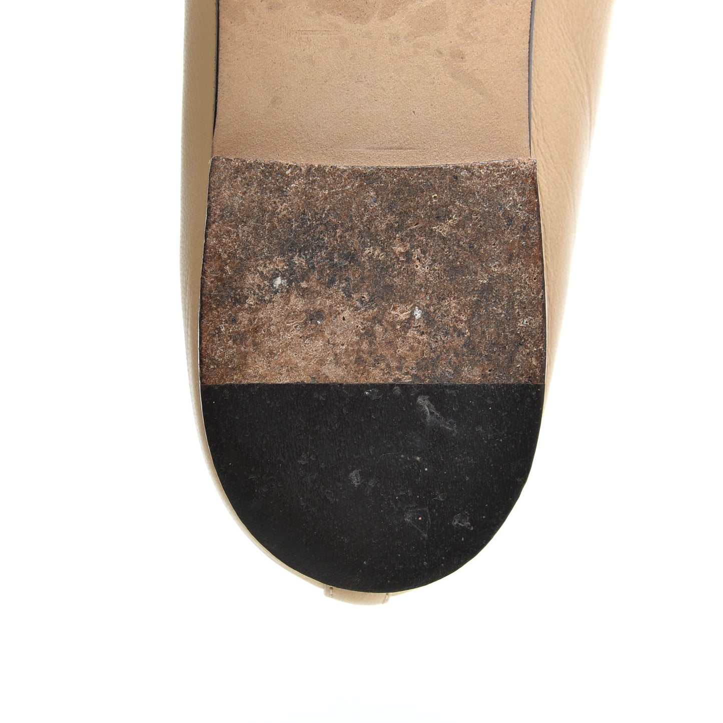 Lambskin Cap Toe CC Ballerina Flats 36.5 Beige Black