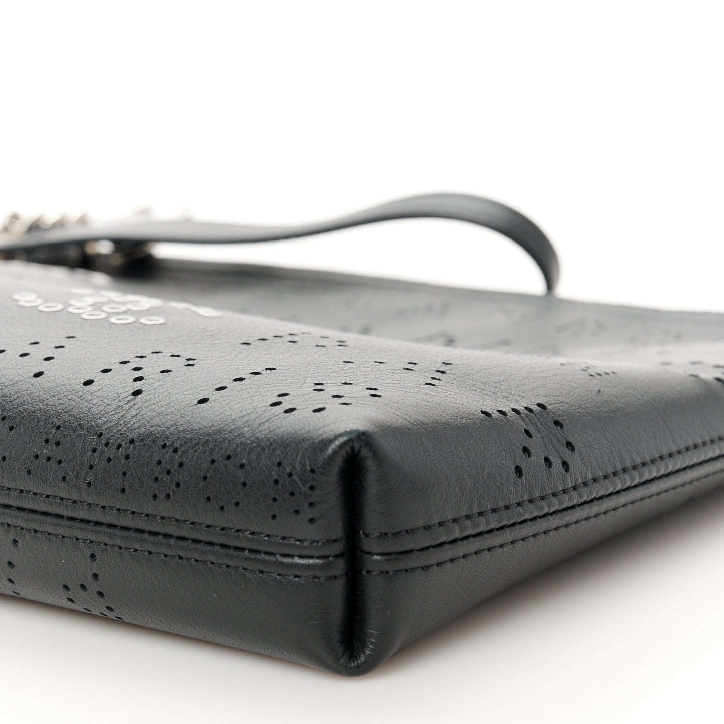 Calfskin Eyelets Clutch Black